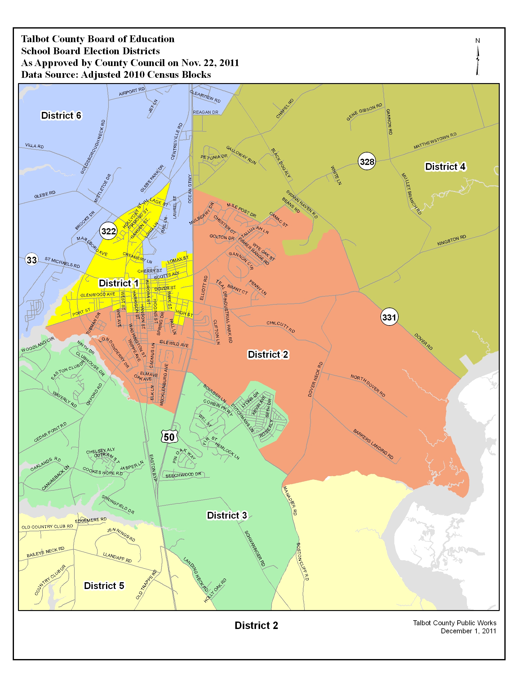 Election Districts Map Talbot County, MD
